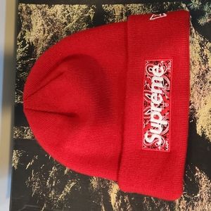 Supreme New Era beanie hat RED